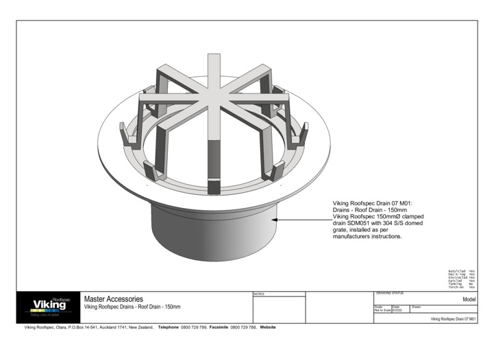 Roof Drain 150mm Model