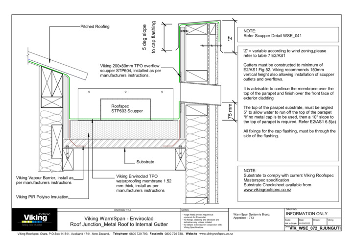 Junction - Metal Roof to Internal Gutter 072