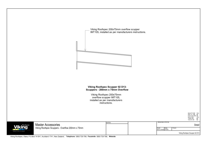 Scupper Overflow 200x75mm Detail