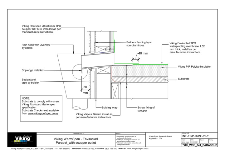 Parapet with Scupper Outlet 041
