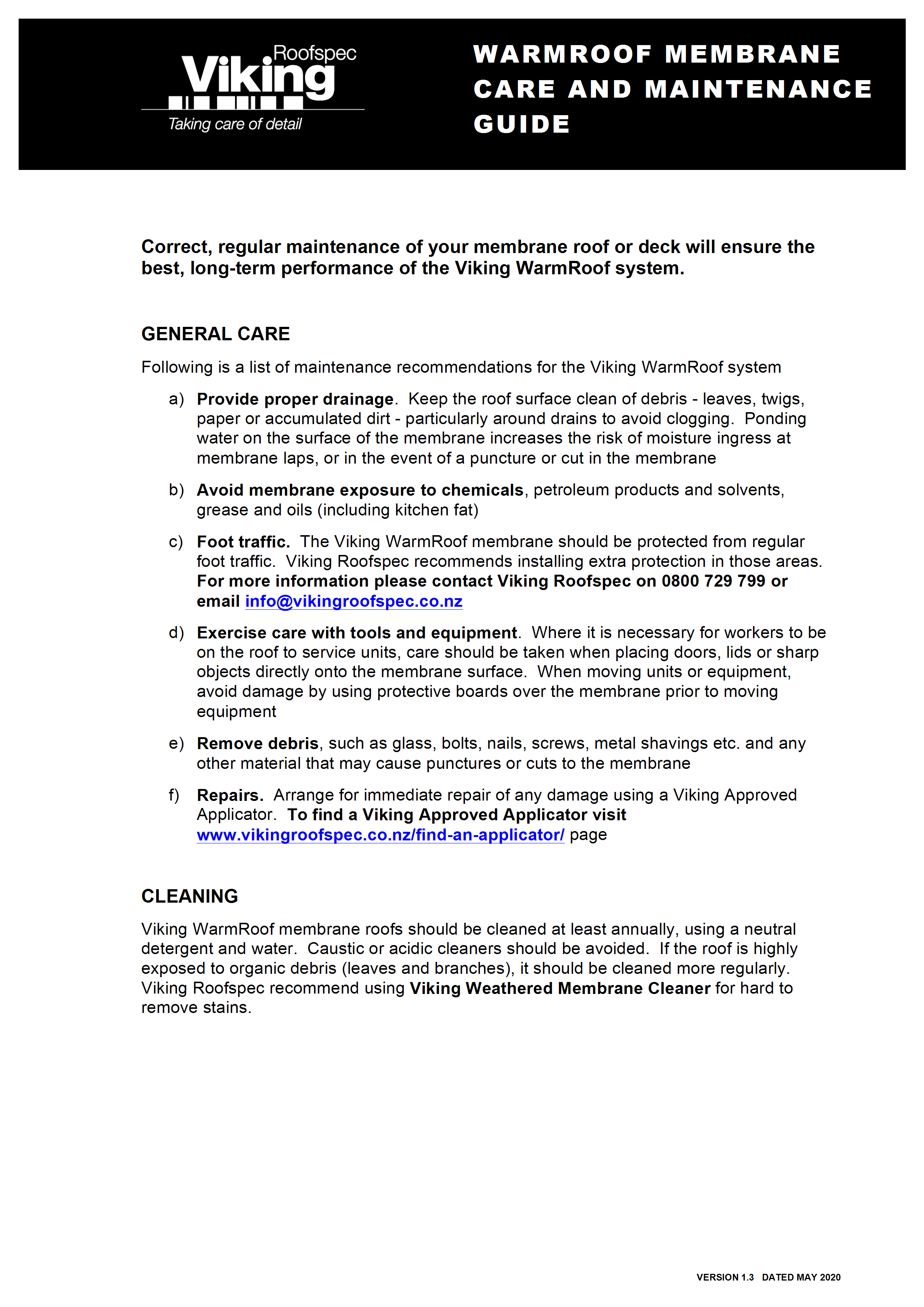 WarmSpan Care and Maintenance Guide