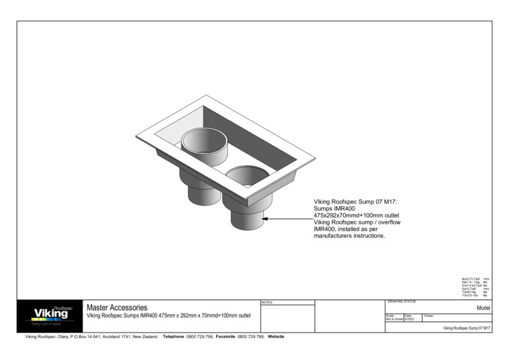Sump 100mm (IMR400) Model