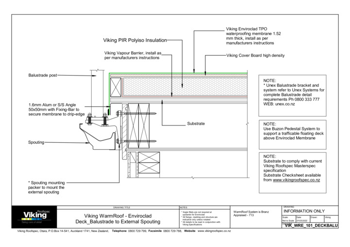 Deck Balustrade to External Spouting 101