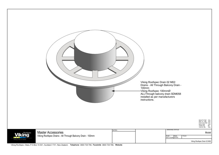 All Through Balcony Drain 100mm Model