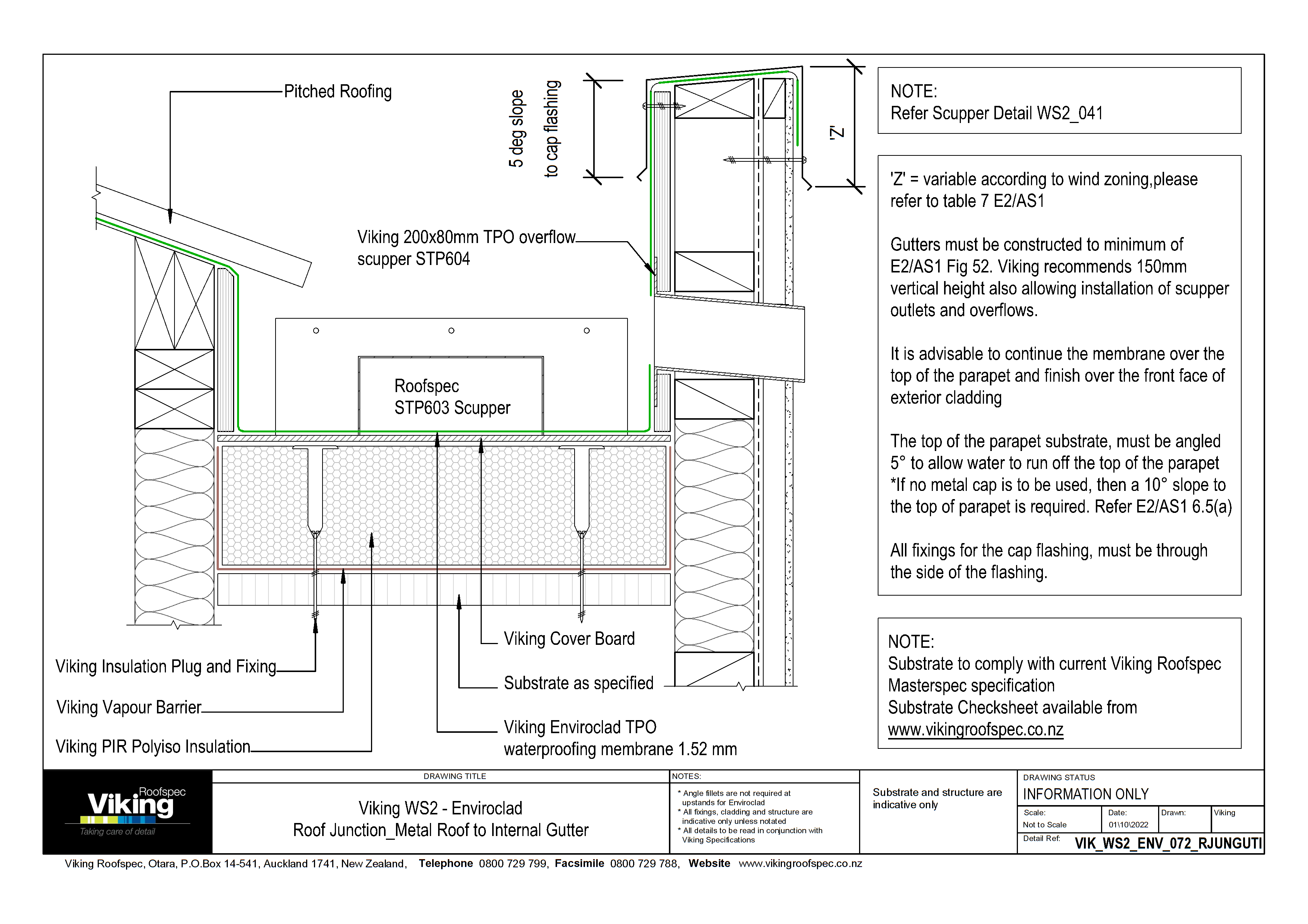 Junction - Metal Roof to Internal Gutter 072