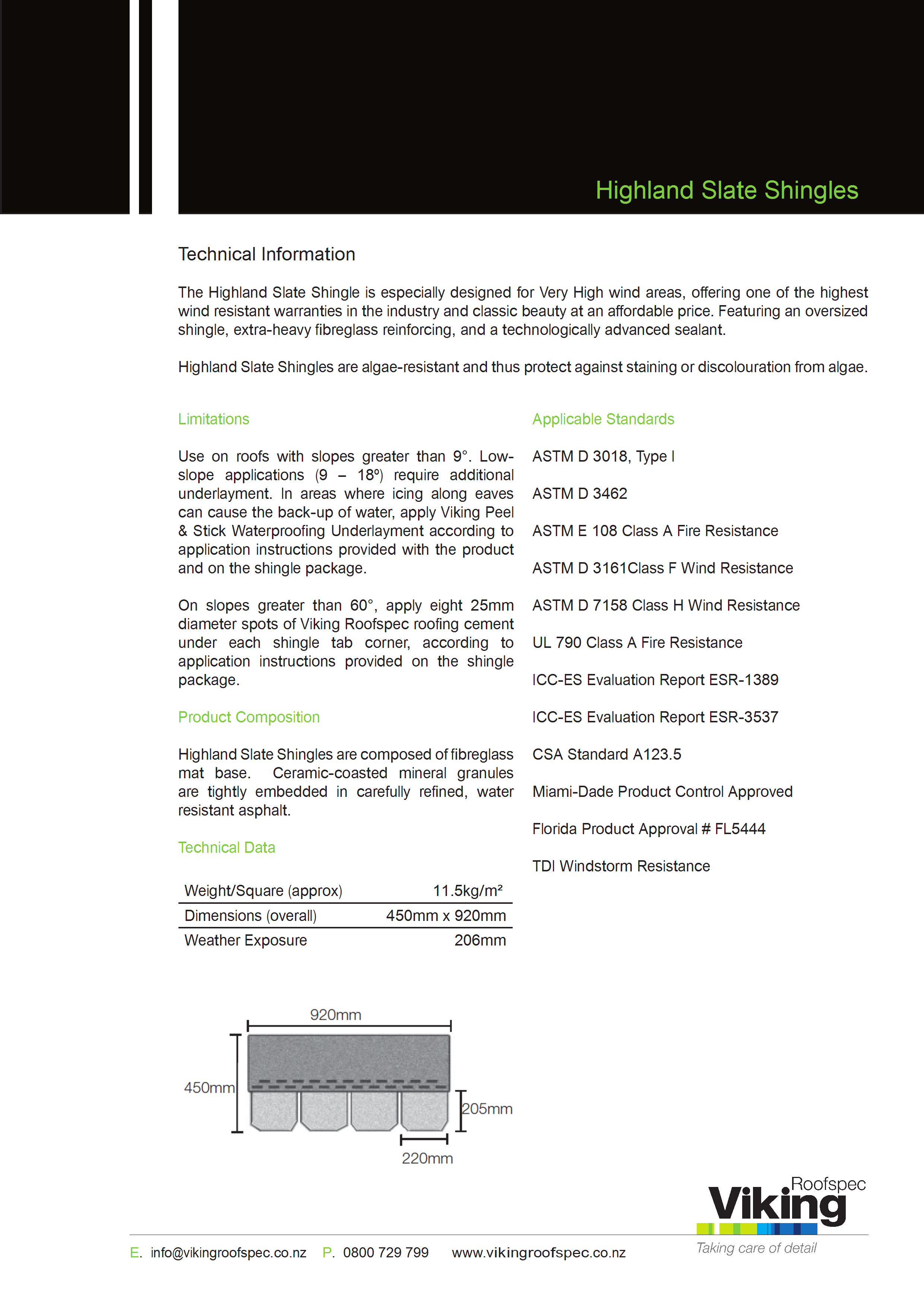 CertainTeed Highland Slate Technical Information