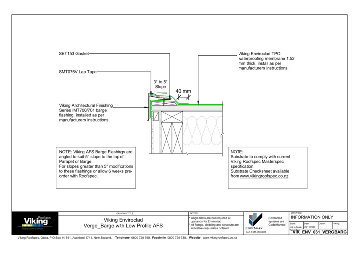 Verge Barge with Low-Profile AFS 031