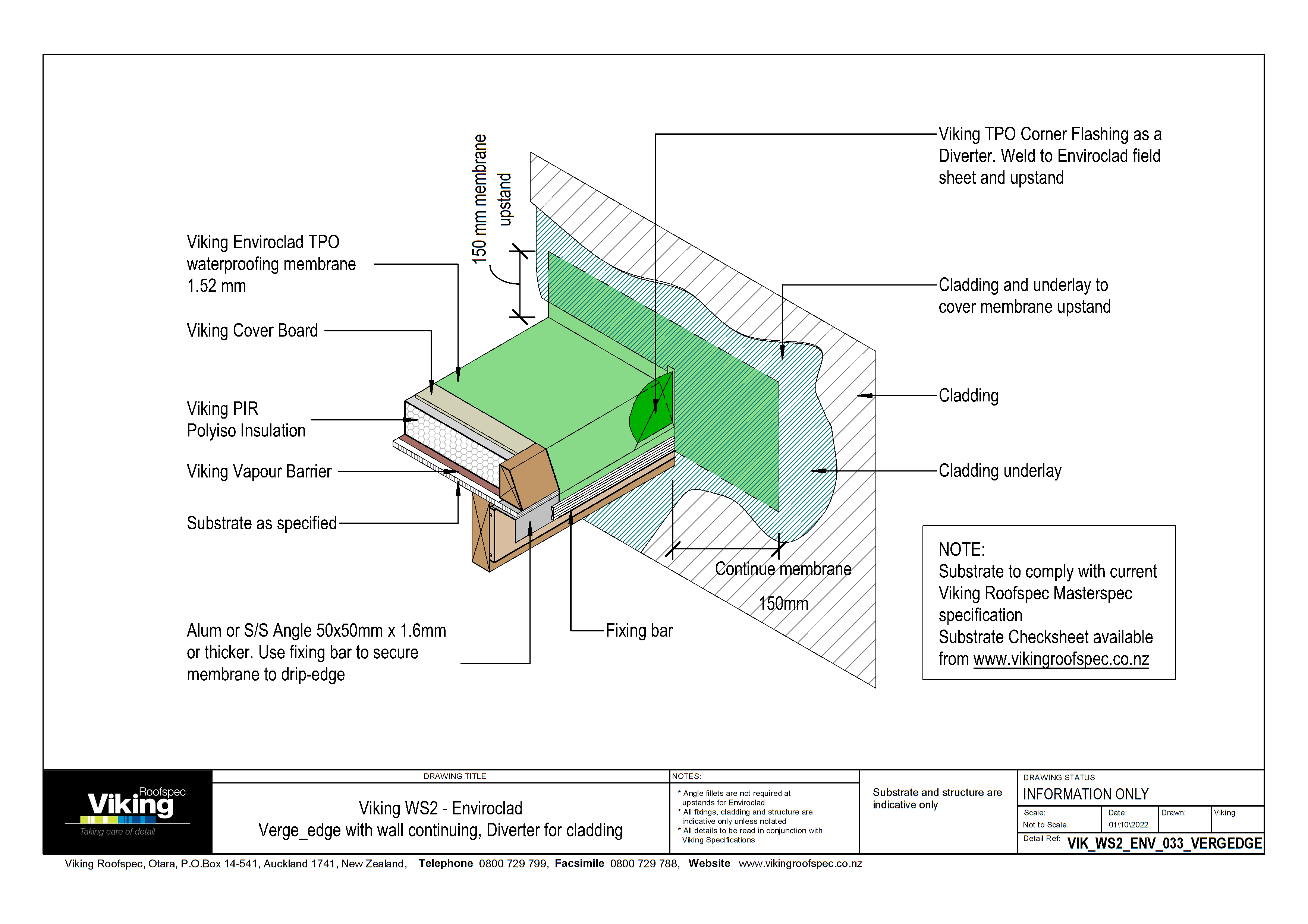 Verge Edge with Wall Continuing - Diverter for Cladding 033