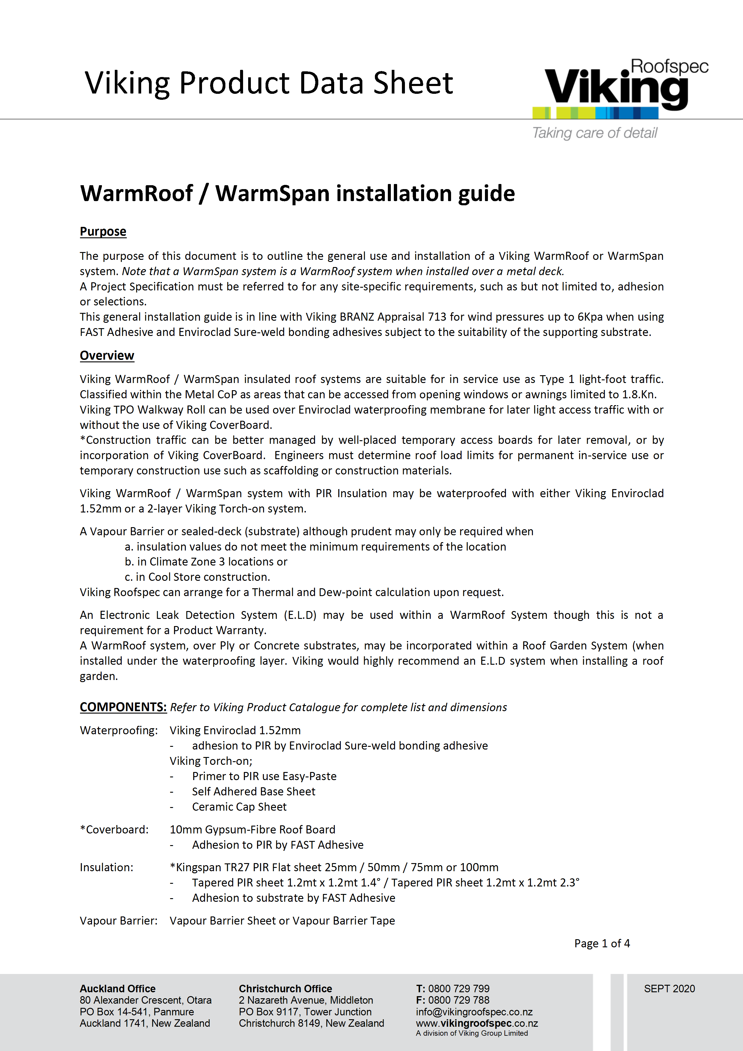 WarmRoof / WarmSpan PDS
