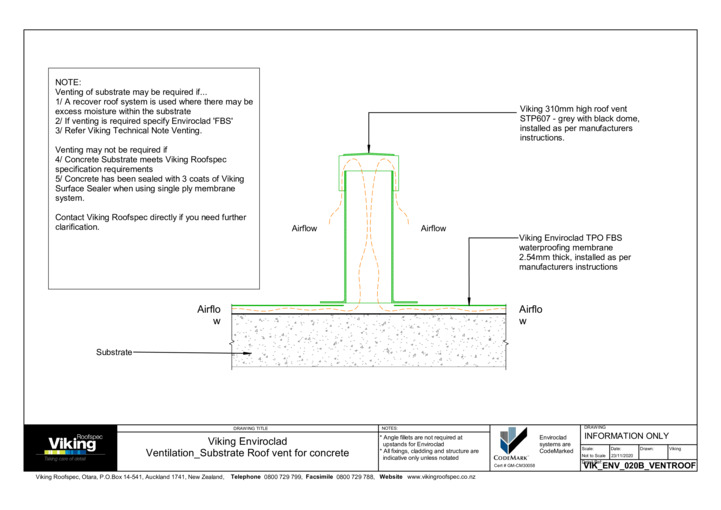 Ventilation Substrate Roof Vent for Concrete 020b