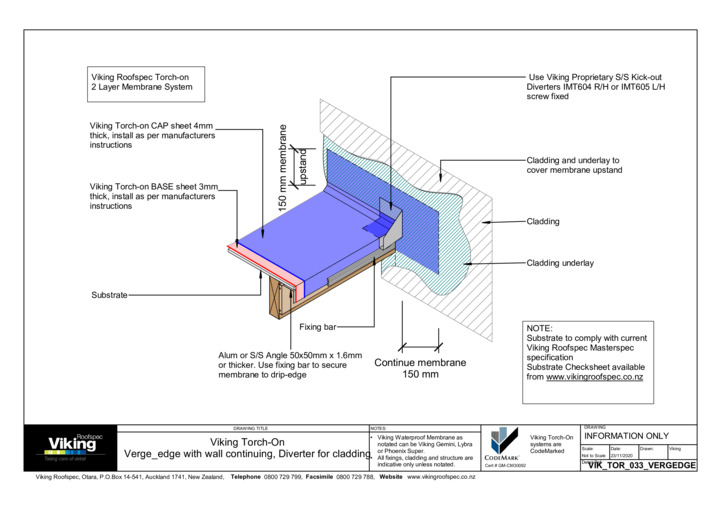 Verge Edge with Wall Continuing - Diverter for Cladding 033