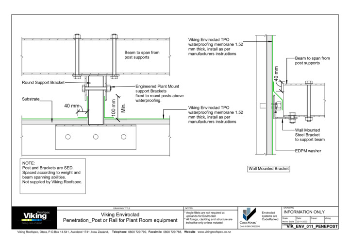 Post or Rail for Plant Room Equipment 011
