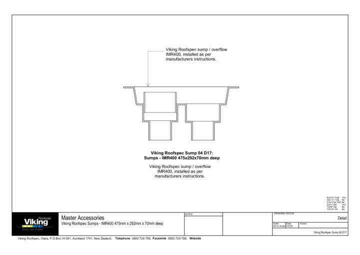 Sump 100/150mm (IMR400) Detail