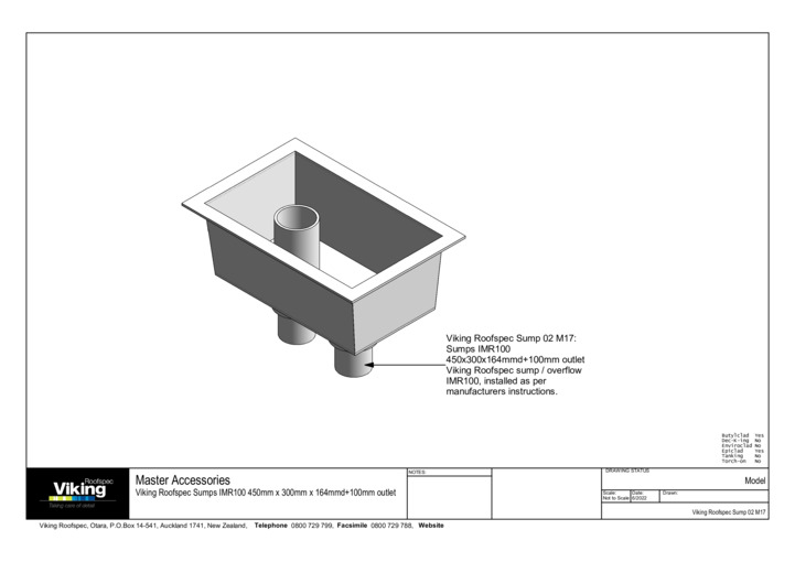 Sump 100mm (IMR100) Model