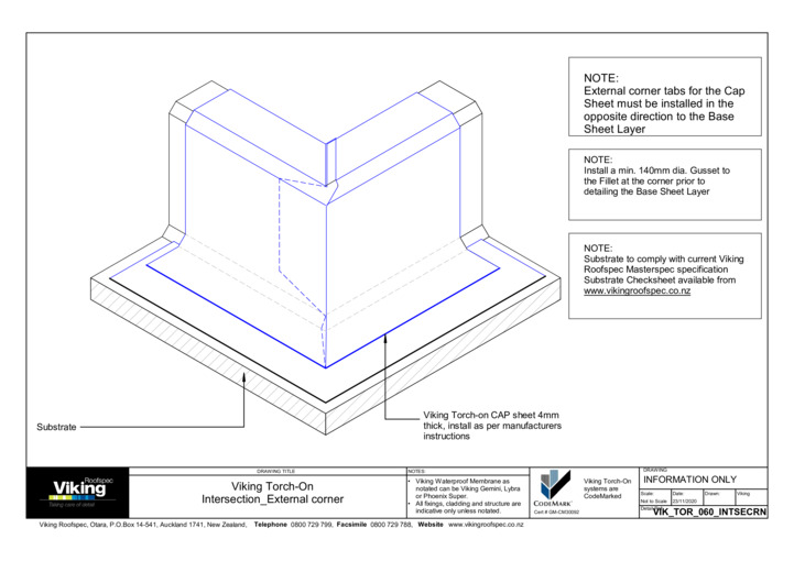 Intersection - External Corner 060