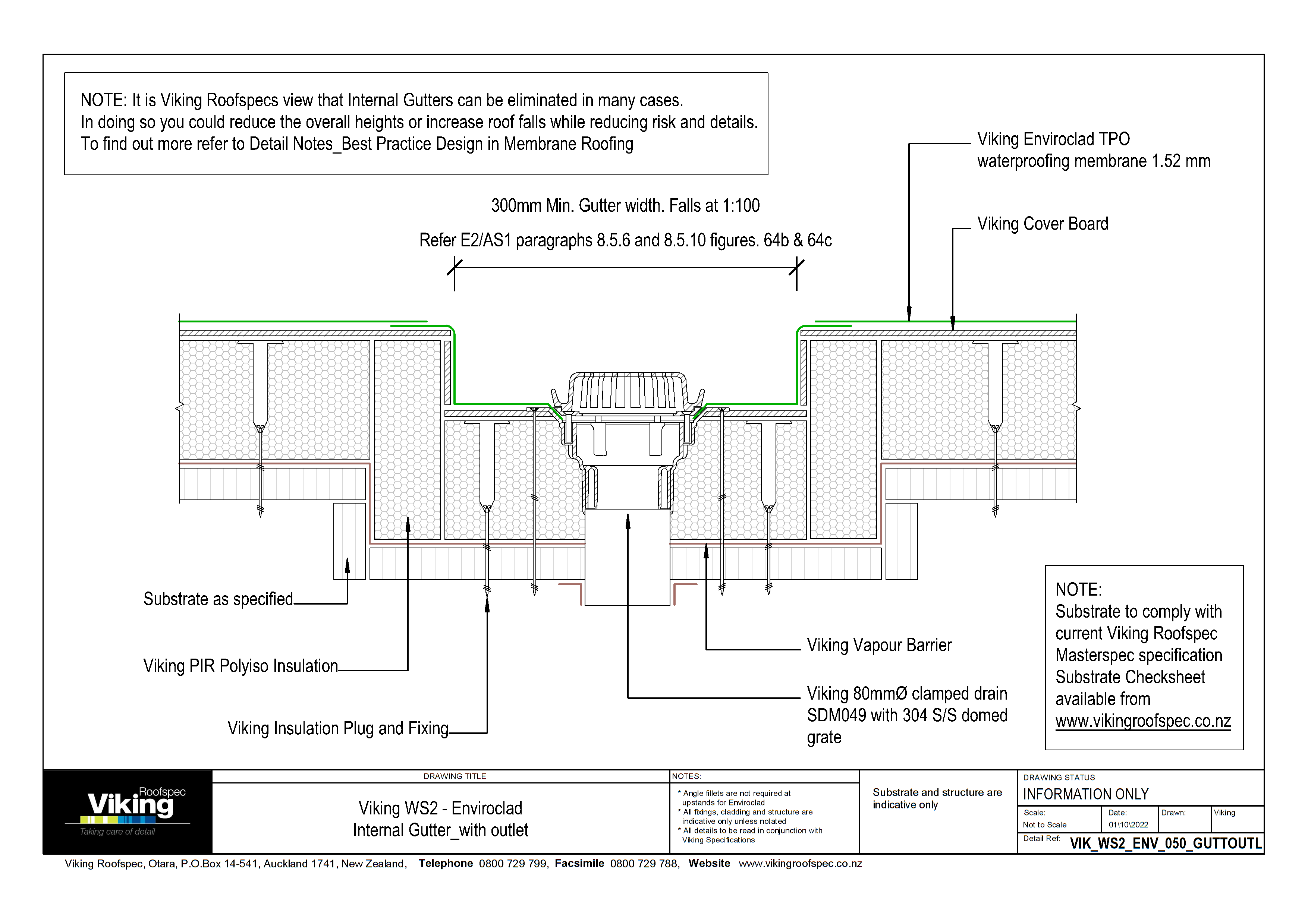 Internal Gutter with Outlet 050