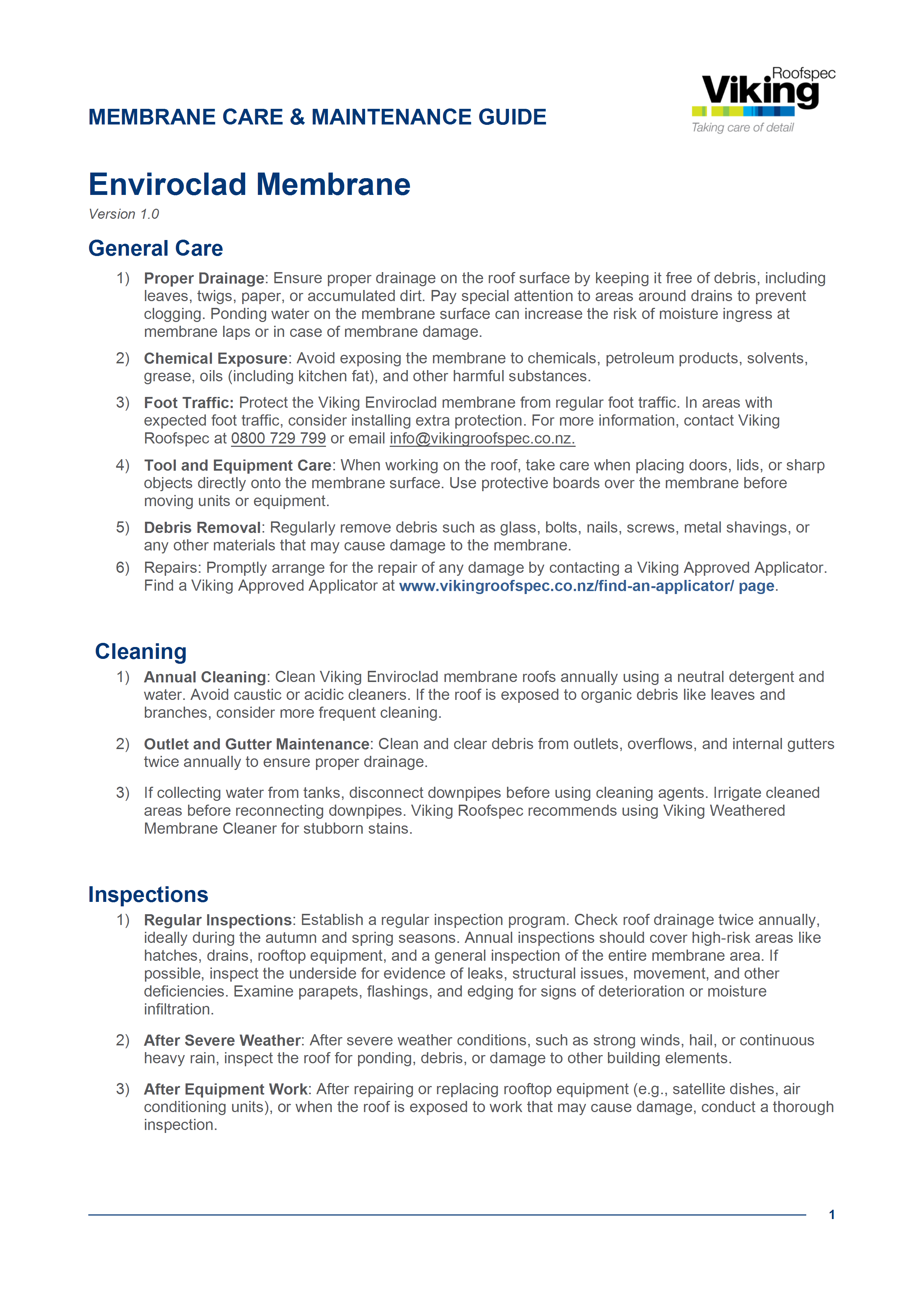 Enviroclad Care and Maintenance Guide