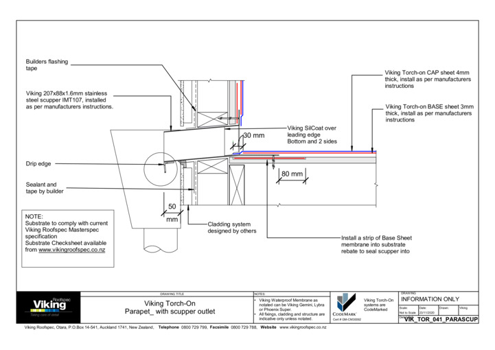 Parapet with Scupper Outlet 041