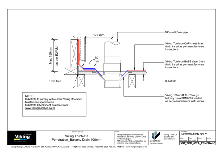 Balcony Drain 100mm 002a