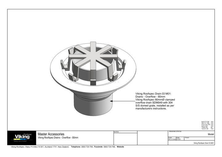Roof Overflow 80mm Model