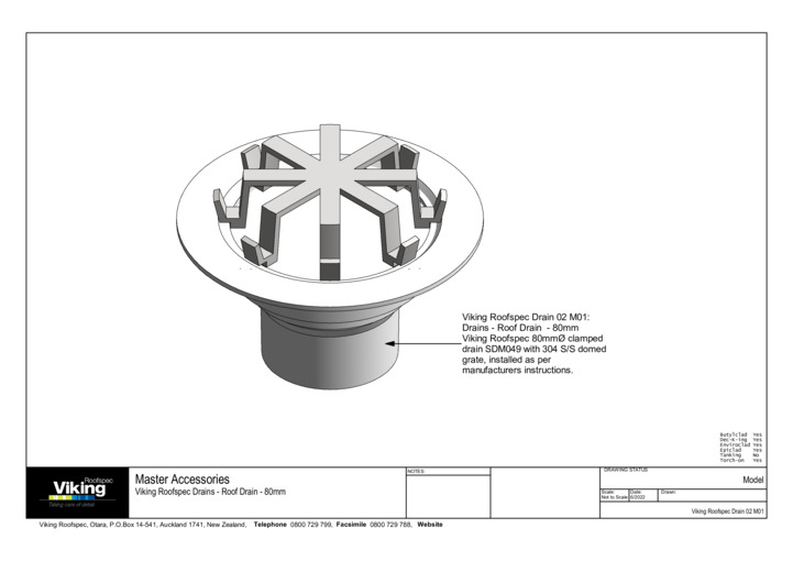 Roof Drain 80mm Model