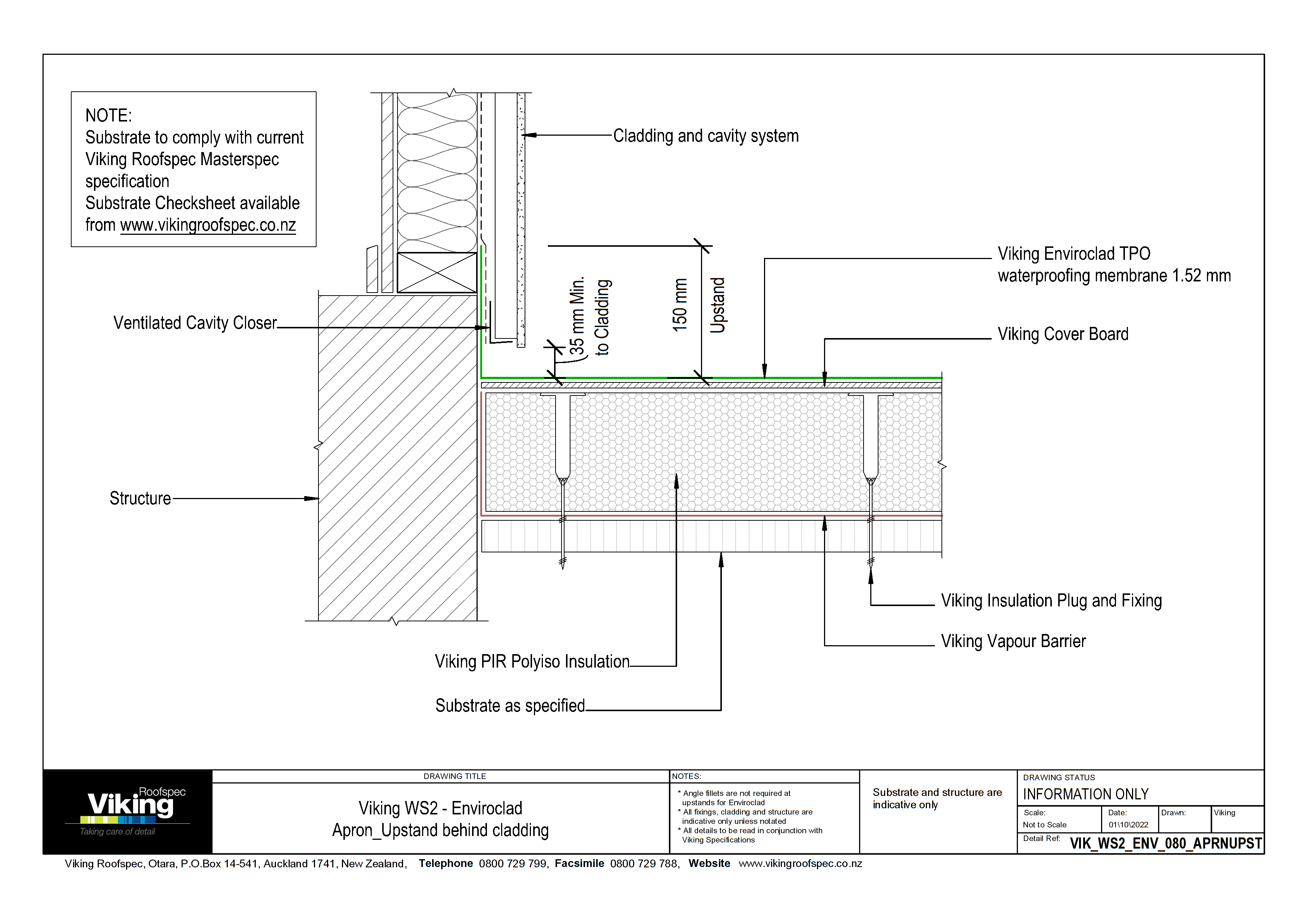 Apron Upstand behind Cladding 080