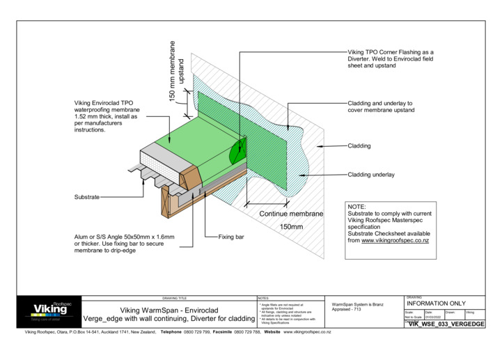 Verge Edge with Wall Continuing - Diverter for Cladding 033