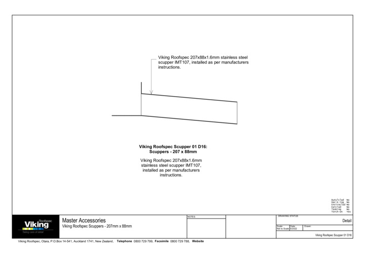 Scupper 207x88mm SS Detail