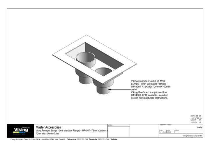 Sump 100mm (IMR400T) Model