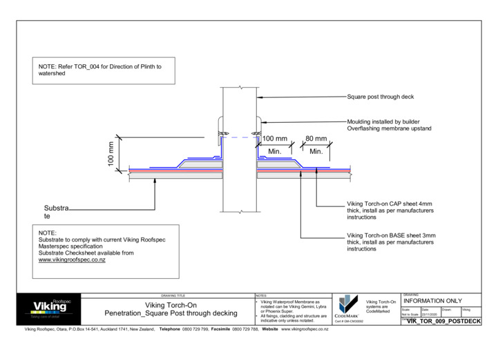 Square Post through Decking 009
