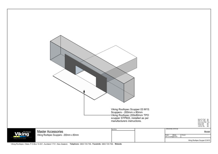 Scupper 200x80mm Model