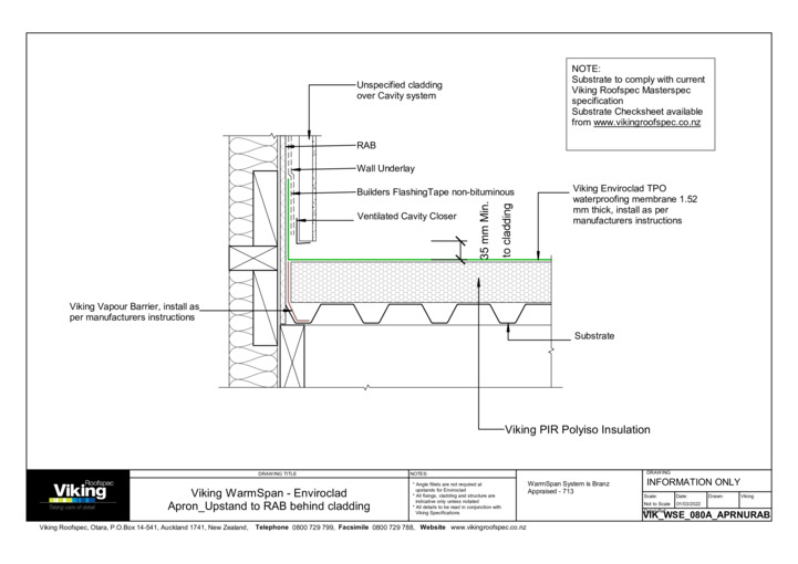 Apron Upstand to RAB behind Cladding 080a