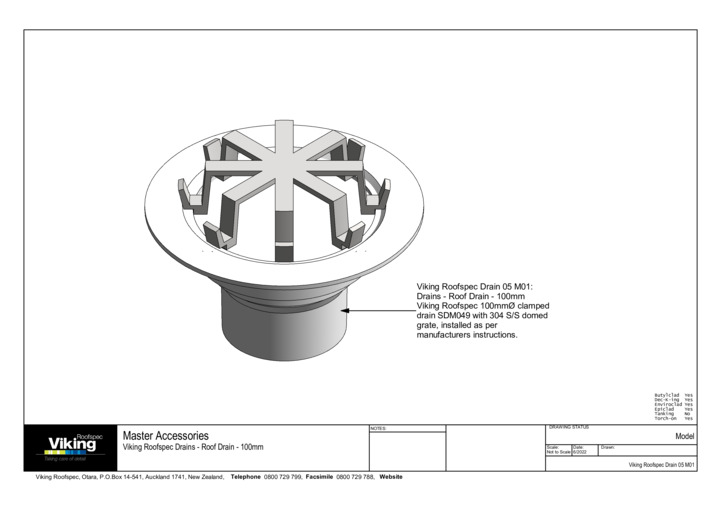 Roof Drain 100mm Model
