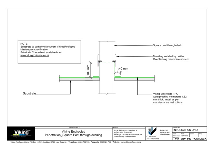 Square Post through Decking 009