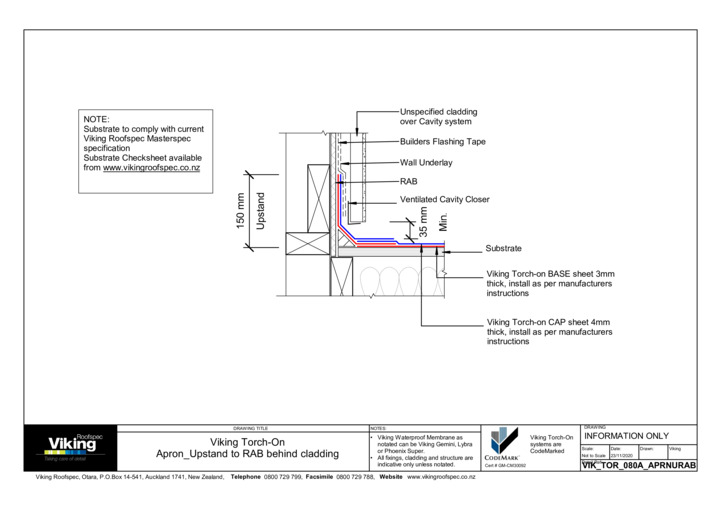 Apron Upstand to RAB behind Cladding 080a