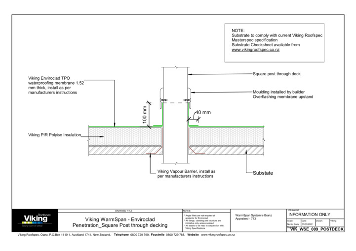 Square Post through Decking 009