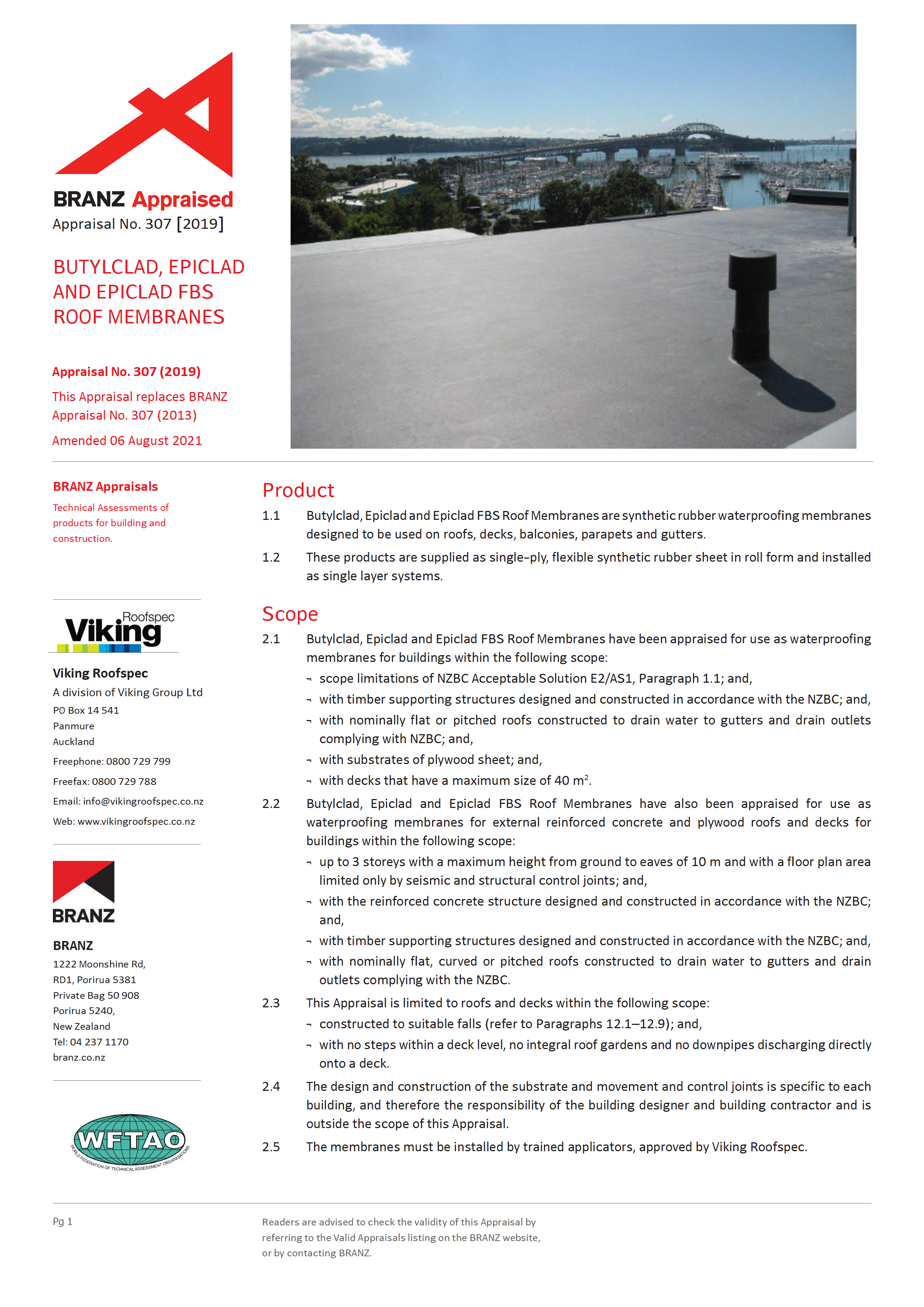Epiclad/Butyclad BRANZ Appraisal