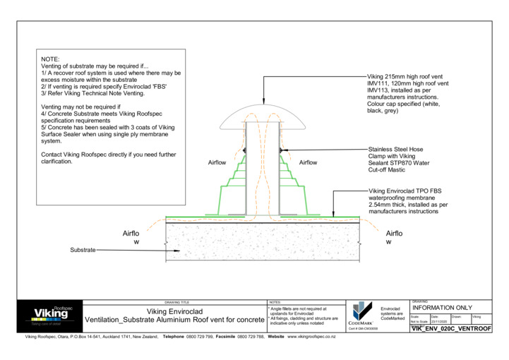 Ventilation Substrate Aluminum Roof Vent for Concrete 020c