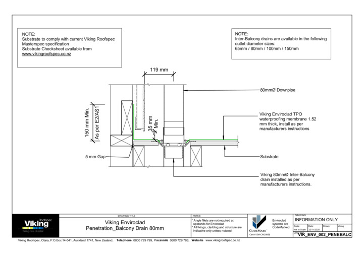 Balcony Drain 80mm 002