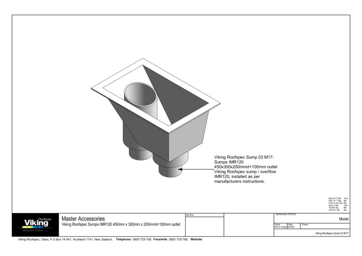Sump 100mm (IMR120) Model