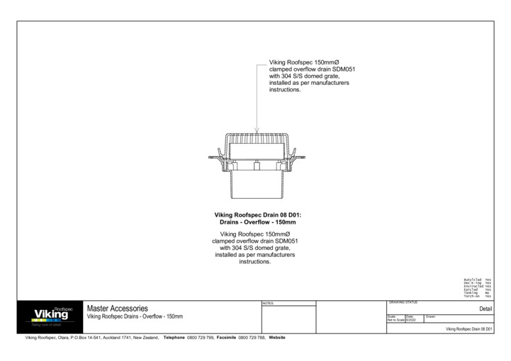 Roof Overflow 150mm Detail