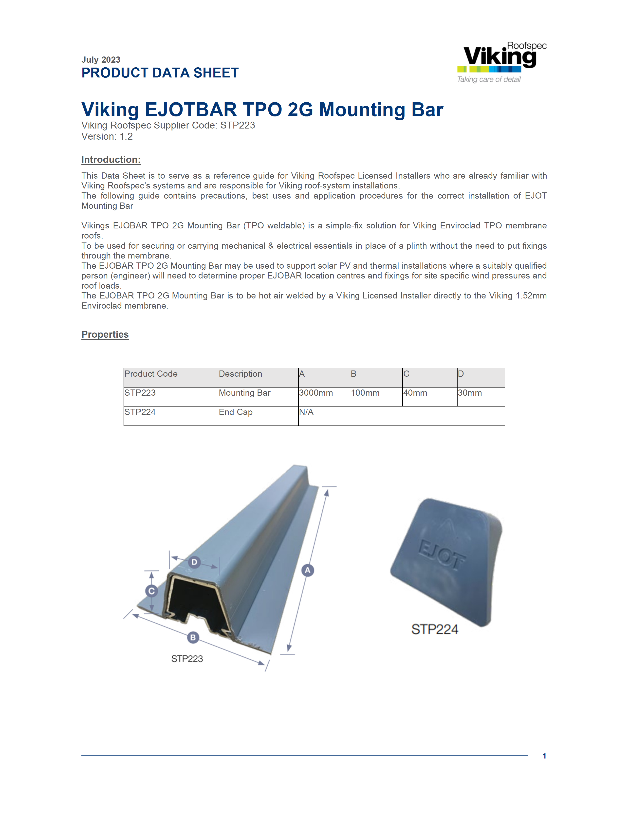 EJOT Bar Product Data Sheet 