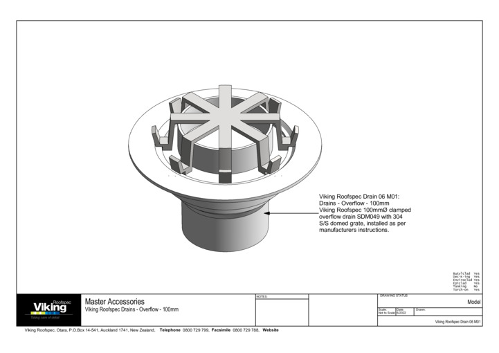 Roof Overflow 100mm Model