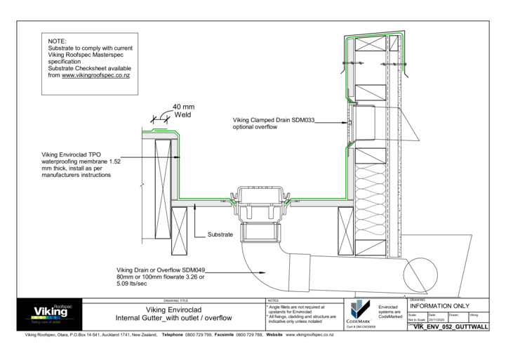Internal Gutter with Outlet / Overflow 052