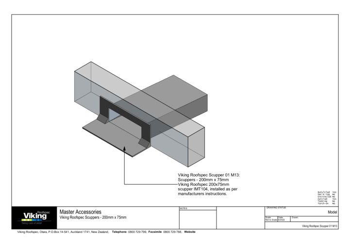 Scupper 200x75mm Model