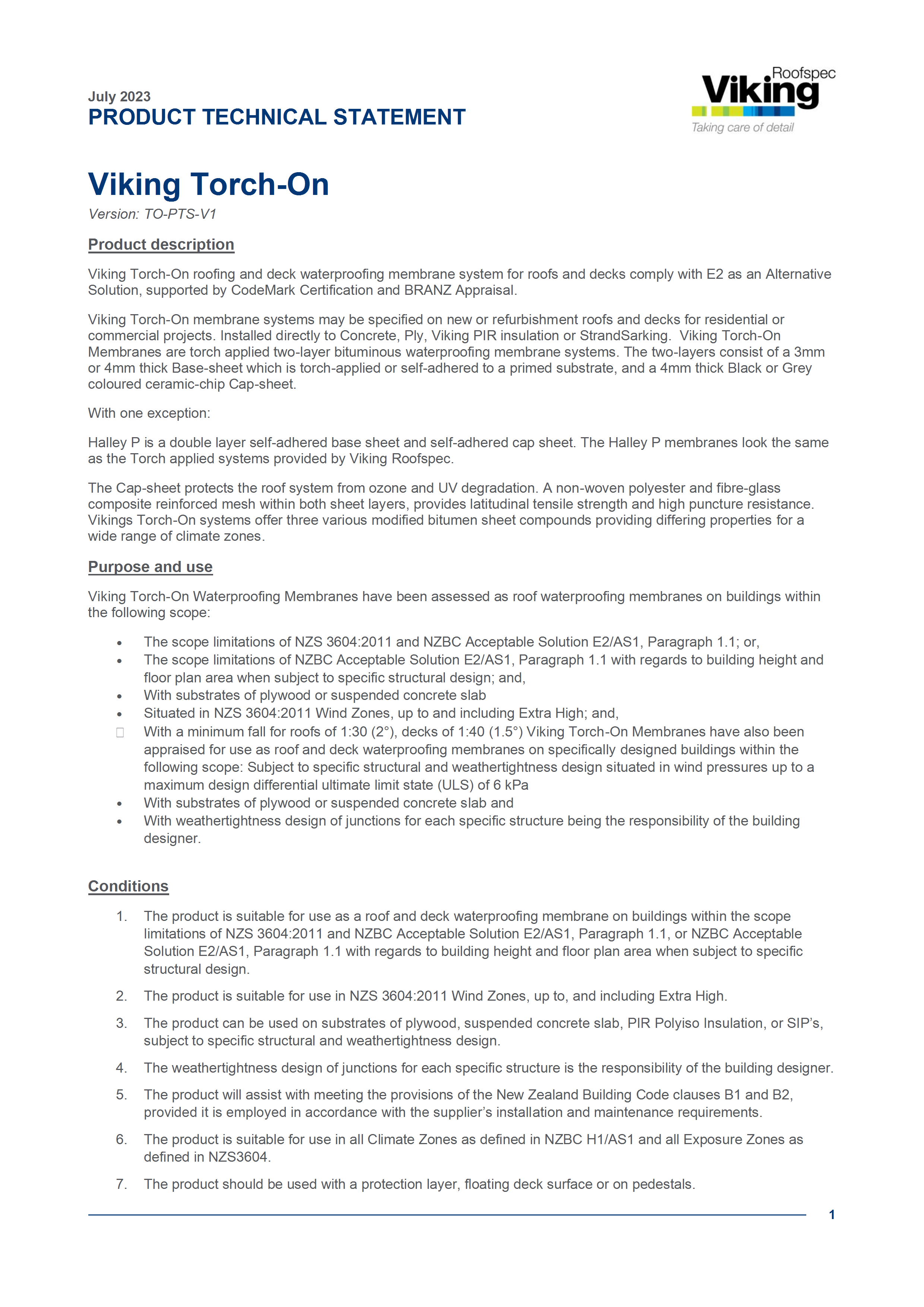 Torch-On Product Technical Statement