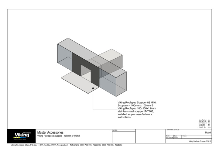 Scupper 100x100mm SS Model 