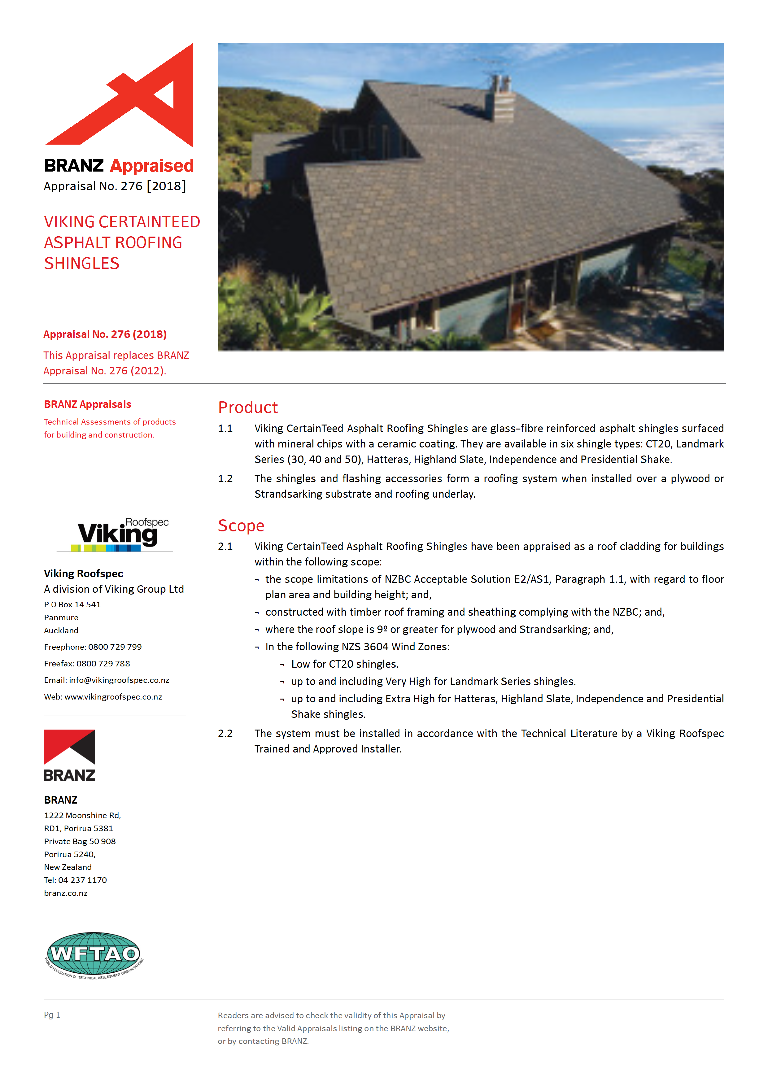 CertainTeed BRANZ Appraisal